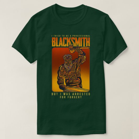 Professionele vuursmeedmachine Knife Blacksmith T T-shirt (Design voorkant)