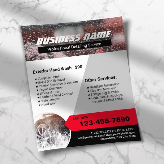 Professionele was met automatische informatie over flyer