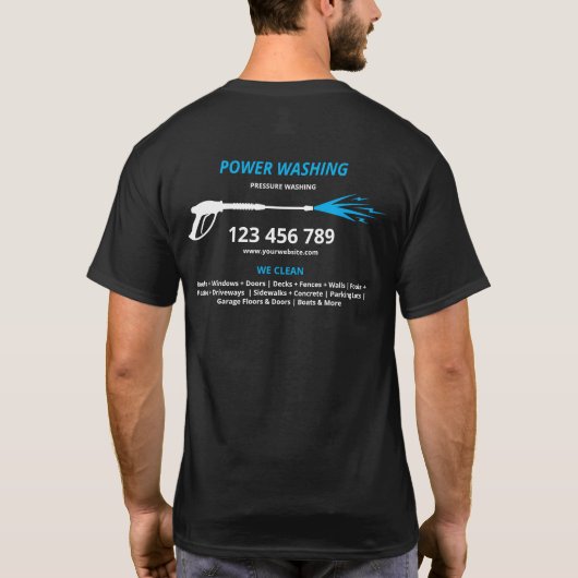 Professionele wasmiddeldruk t-shirt (Achterkant)