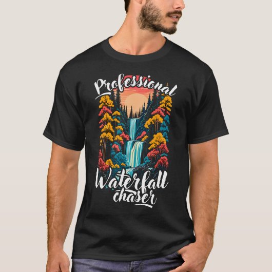Professionele Waterval Chaser Funny Wandelberg T-shirt (Voorkant)