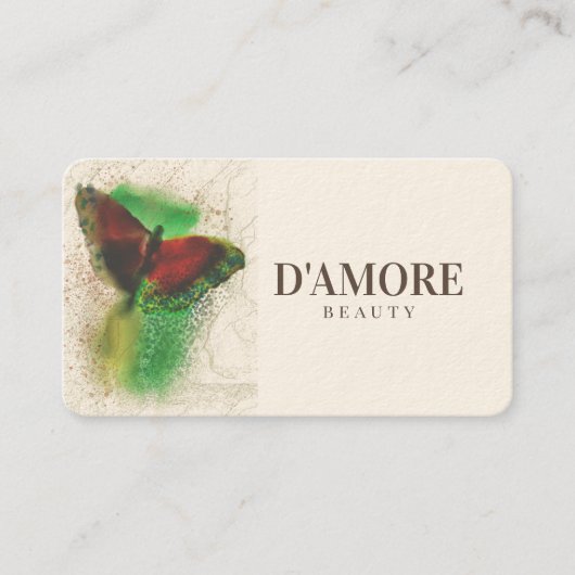 Professionele Waterverf Greenery Butterfly Visitekaartje (Voorkant)