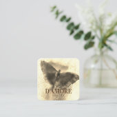 Professionele Waterverf Luxury Golden Butterfly Vierkante Visitekaartje (Staand voorkant)