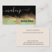 Professionele waterverf neo mint gouden script bus visitekaartje (Voorkant / Achterkant)