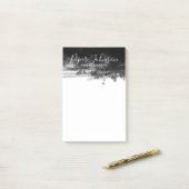 Professionele Waterverf zwart-wit Abstract Post-it® Notes (Op bureau)