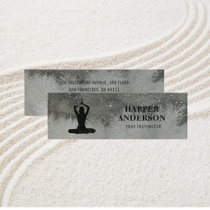 Professionele Waterverf zwarte yogaleraar Mini Visitekaartje