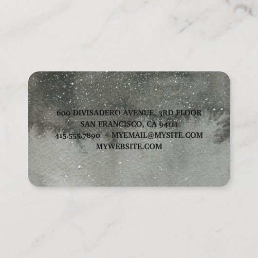 Professionele Waterverf zwarte yogaleraar Visitekaartje (Achterkant)