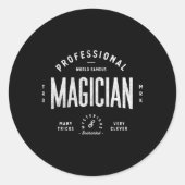Professionele wereldberoemde goochelaar ronde sticker (Voorkant)