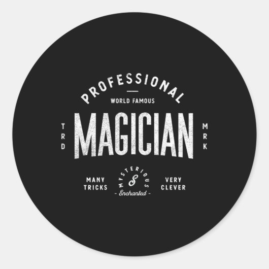 Professionele wereldberoemde goochelaar ronde sticker (Voorkant)