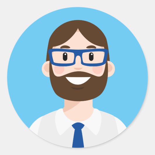 Professionele werknemer Avatar Ronde Sticker (Voorkant)