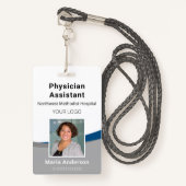 Professionele werknemer blauw en grijs ID-badge Badge (Voorkant met draagriem)