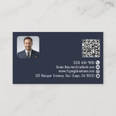 Professionele werknemer Foto QR Code Blue Aviation Visitekaartje (Achterkant)