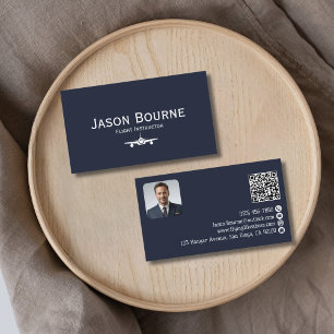 Professionele werknemer Foto QR Code Blue Aviation Visitekaartje