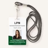 Professionele werknemer groen en grijs ID-badge Badge (Voorkant met draagriem)