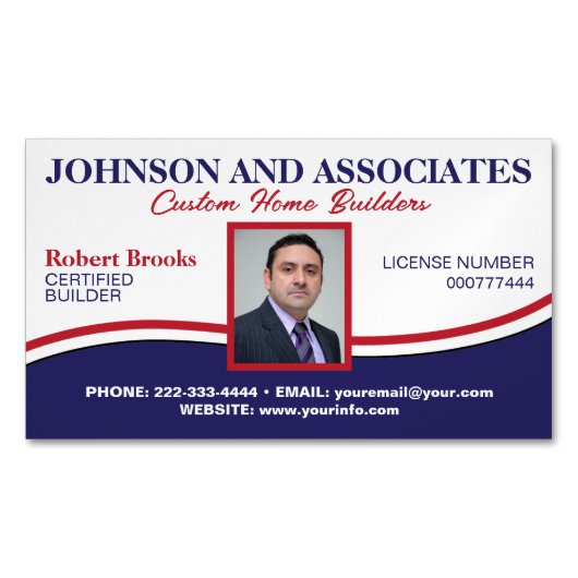 Professionele Werknemer Magnetische Visitekaartjes Magnetisch Visitekaartje (Voorkant)