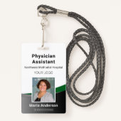 Professionele werknemer zwart en groen ID-badge Badge (Voorkant met draagriem)