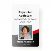 Professionele werknemer zwart en rood ID-badge