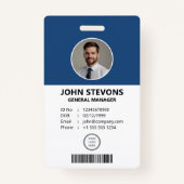 Professionele  werknemersidentificatie badge (Voorkant)