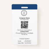 Professionele  werknemersidentificatie badge (Achterkant)