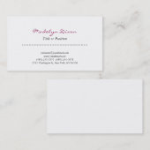 Professionele White Manager Consultant Chief Visitekaartje (Voorkant / Achterkant)