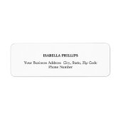 Professionele White Minimalist Plain Creatief Etiket (Voorkant)