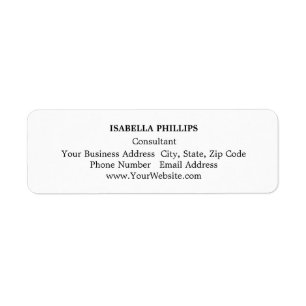 Professionele White Minimalist Plain Creatief Etiket