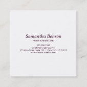 Professionele wijnvlek wijnglas wijn sommelier vierkante visitekaartje (Achterkant)