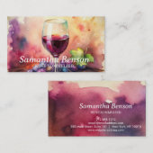 Professionele wijnvlek wijnglas wijn sommelier visitekaartje (Voorkant / Achterkant)