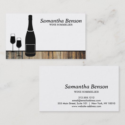 Professionele wijnvlek wijnglas wijn sommelier visitekaartje (Voorkant / Achterkant)