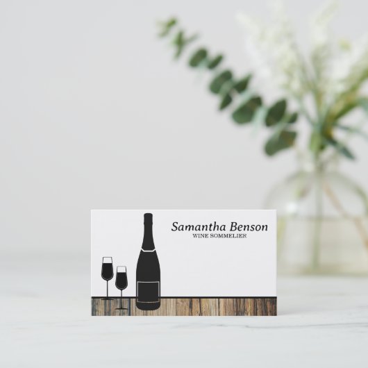 Professionele wijnvlek wijnglas wijn sommelier visitekaartje (Staand voorkant)