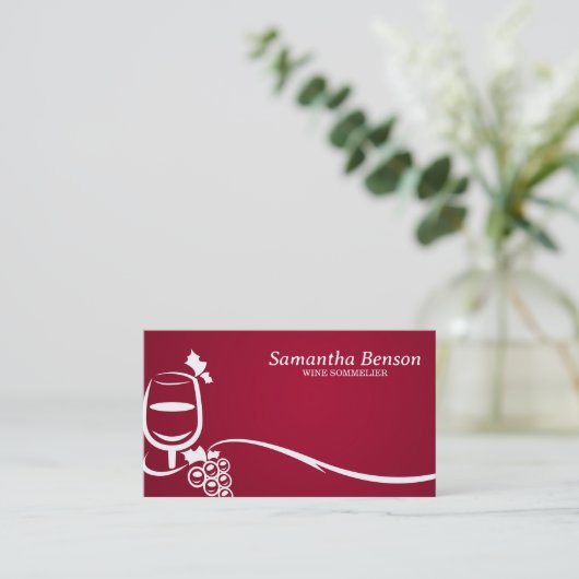 Professionele wijnvlek wijnglas wijn sommelier visitekaartje (Staand voorkant)