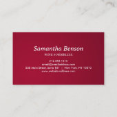 Professionele wijnvlek wijnglas wijn sommelier visitekaartje (Achterkant)