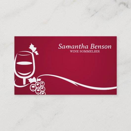 Professionele wijnvlek wijnglas wijn sommelier visitekaartje (Voorkant)
