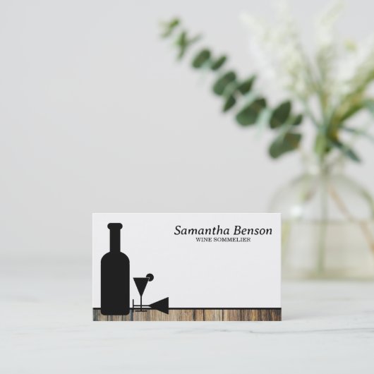 Professionele wijnvlek wijnglas wijn sommelier visitekaartje (Staand voorkant)