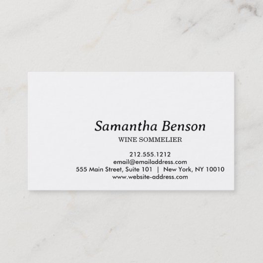 Professionele wijnvlek wijnglas wijn sommelier visitekaartje (Achterkant)