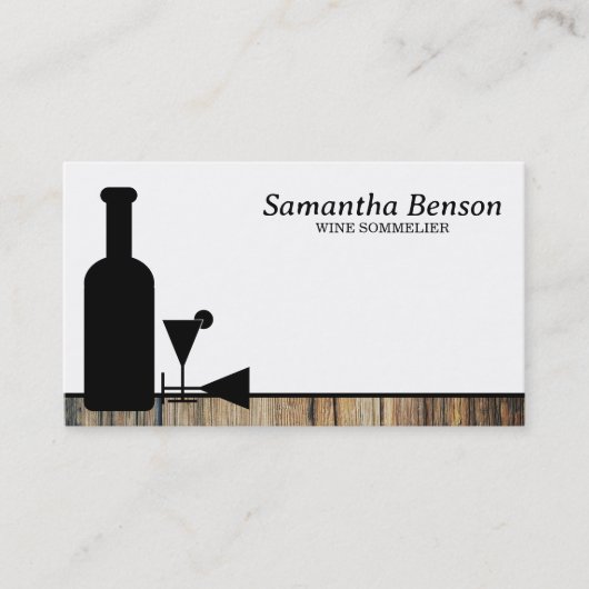 Professionele wijnvlek wijnglas wijn sommelier visitekaartje (Voorkant)