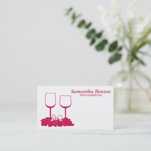 Professionele wijnvlek wijnglas wijn sommelier visitekaartje (Staand voorkant)