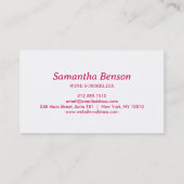 Professionele wijnvlek wijnglas wijn sommelier visitekaartje (Achterkant)