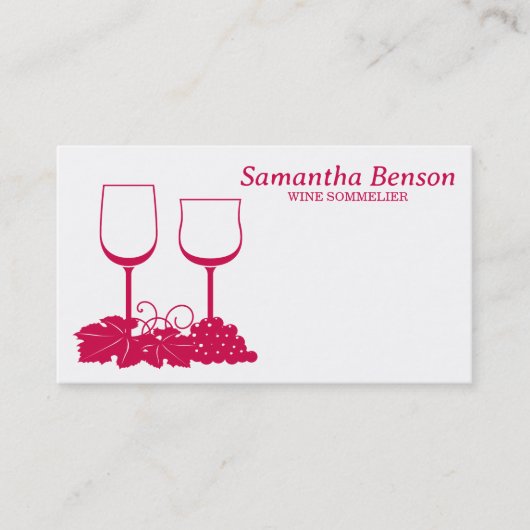 Professionele wijnvlek wijnglas wijn sommelier visitekaartje (Voorkant)