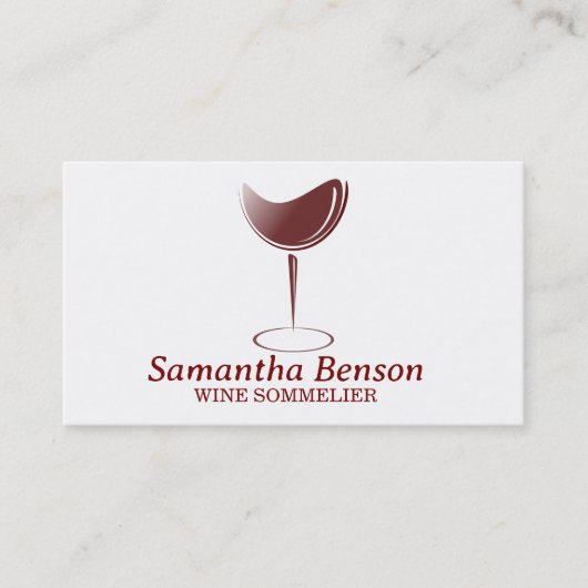 Professionele wijnvlek wijnglas wijn sommelier visitekaartje (Voorkant)