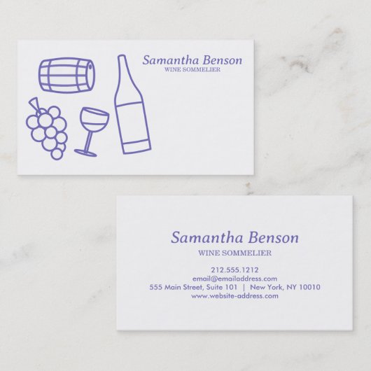 Professionele wijnvlek wijnglas wijn sommelier visitekaartje (Voorkant / Achterkant)