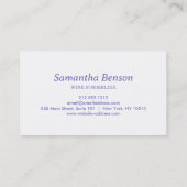 Professionele wijnvlek wijnglas wijn sommelier visitekaartje (Achterkant)