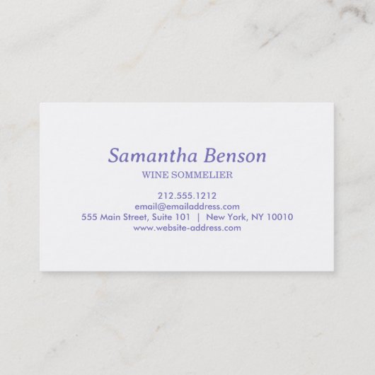 Professionele wijnvlek wijnglas wijn sommelier visitekaartje (Achterkant)