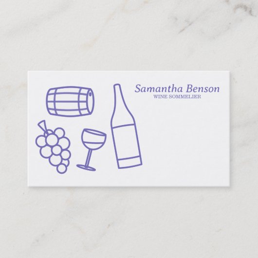 Professionele wijnvlek wijnglas wijn sommelier visitekaartje (Voorkant)