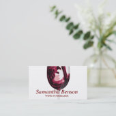 Professionele wijnvlek wijnglas wijn sommelier visitekaartje (Staand voorkant)