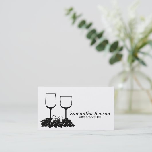 Professionele wijnvlek wijnglas wijn sommelier visitekaartje (Staand voorkant)