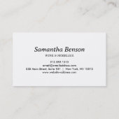 Professionele wijnvlek wijnglas wijn sommelier visitekaartje (Achterkant)