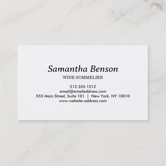 Professionele wijnvlek wijnglas wijn sommelier visitekaartje (Achterkant)