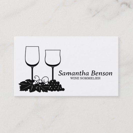 Professionele wijnvlek wijnglas wijn sommelier visitekaartje (Voorkant)