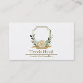 Professionele Wildflower Waterverf Crest Monogram Visitekaartje (Voorkant)