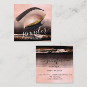 Professionele wimper extensie make-up artiest verf vierkante visitekaartje (Voorkant / Achterkant)